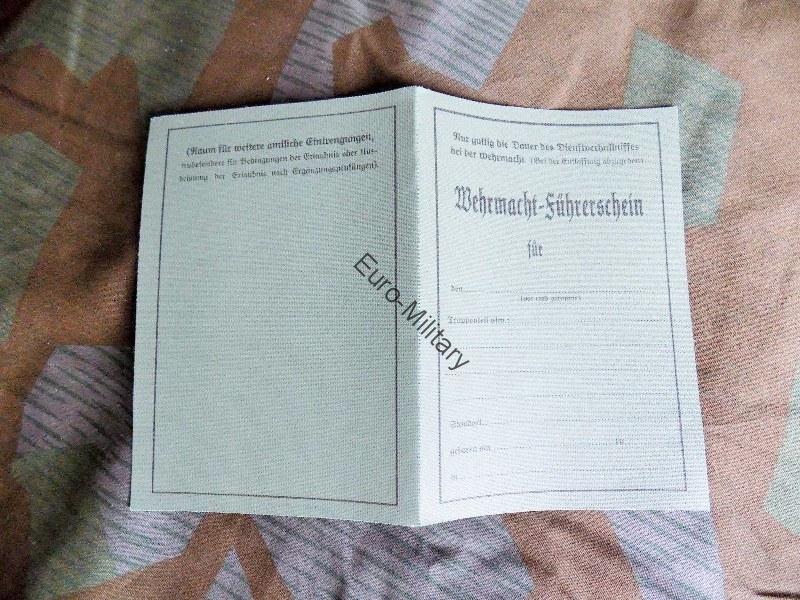 WW2 German Army WH Driver Licence - High Quality Reprint