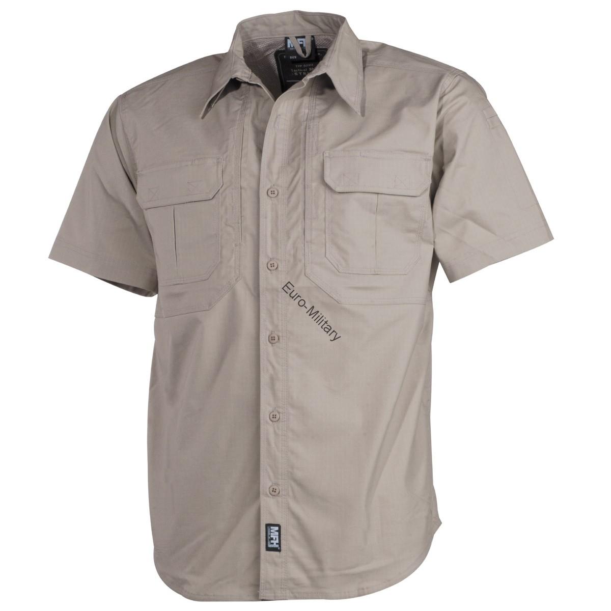High Level Tactical Rip Stop Shirt "Strike" Short Sleeve Teflon - New - Khaki