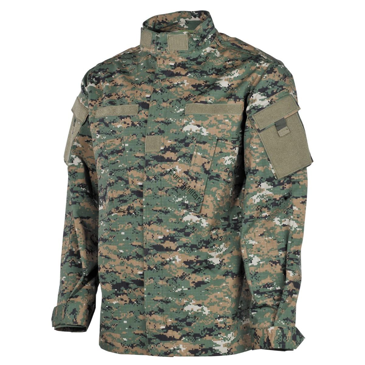 US Army Digital Woodland Camo Pattern Rip Stop Battle Combat Jacket