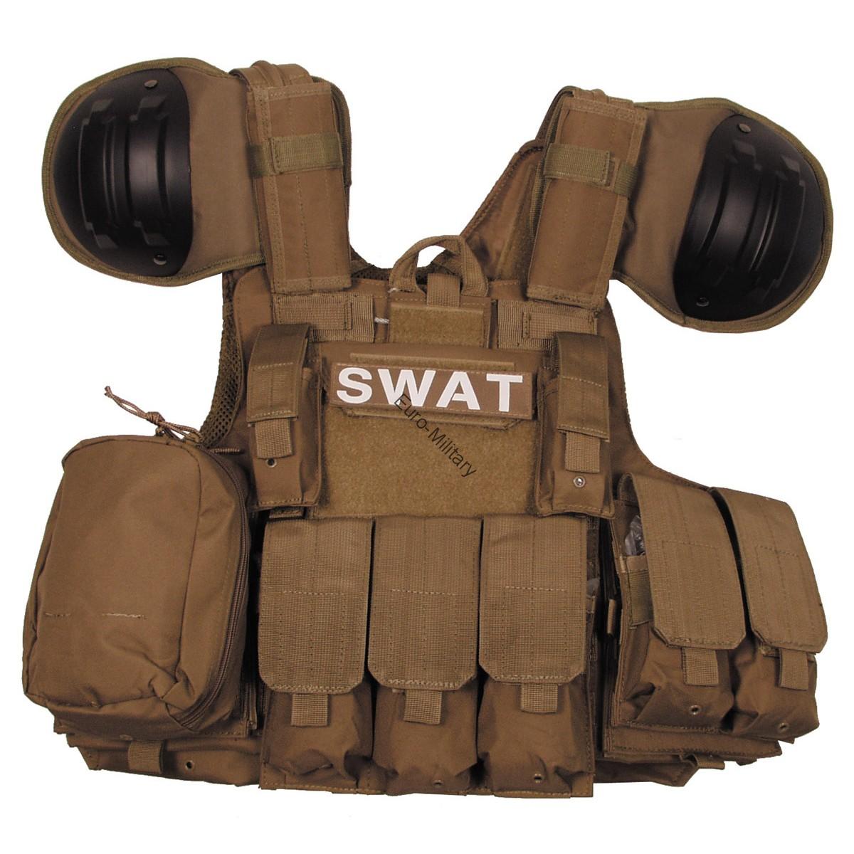 SWAT Tactical Combat MODULAR Vest w/ Bags&Pouches Quick Remove - Coyote