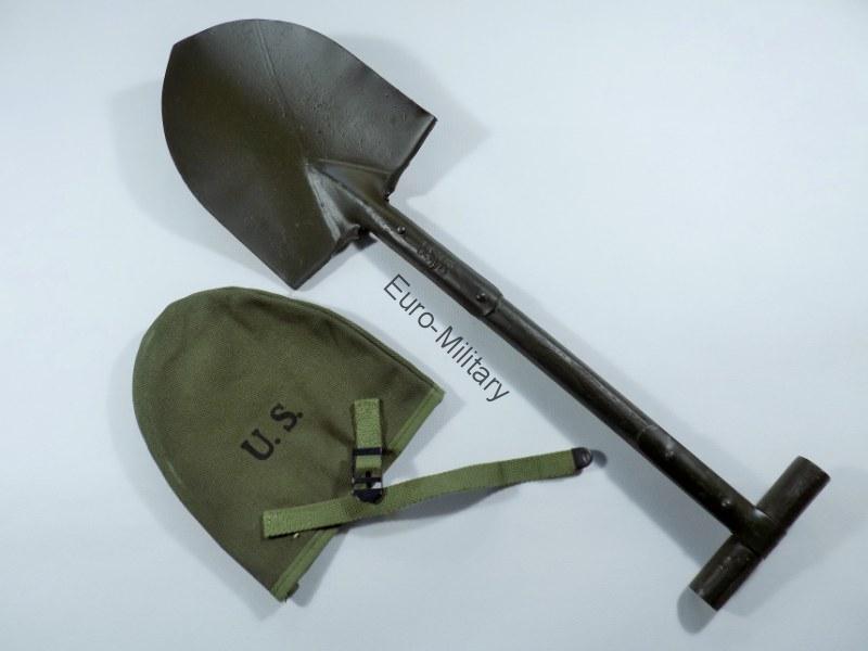 WW2 US Army M10 Field Shovel w/ Canvas Cover - US Army SEMS 1942 - Repro