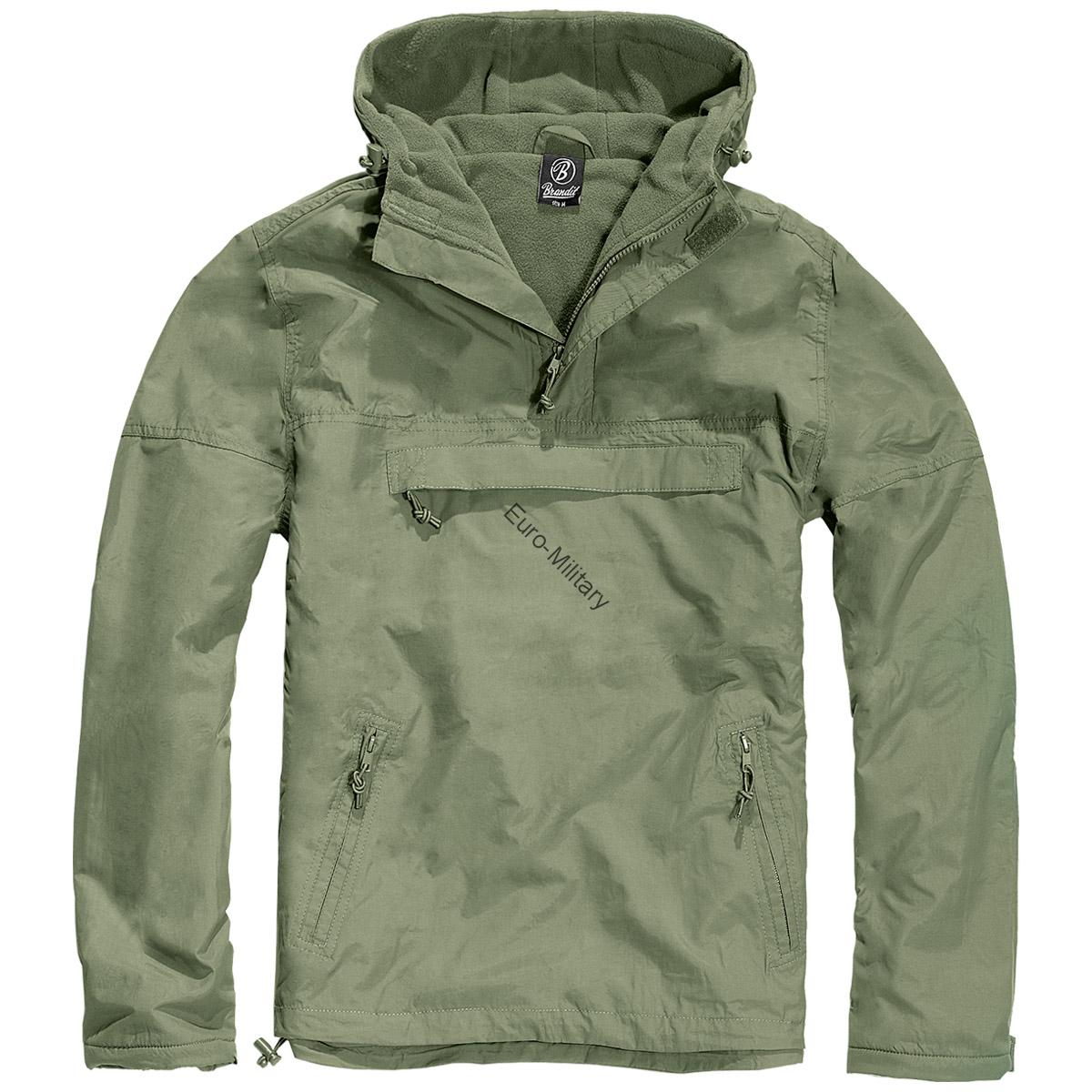 Brandit® Windbreaker Military Tactical Outdoor Hooded Anorak Mens Jacket - Olive