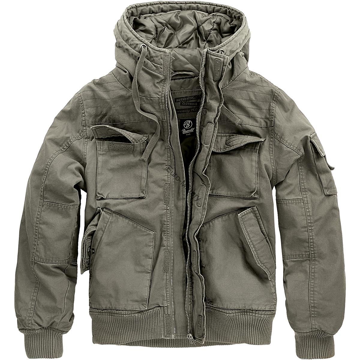 Brandit® BRONX Military Army Style Hooded Warm Mens Jacket - Olive