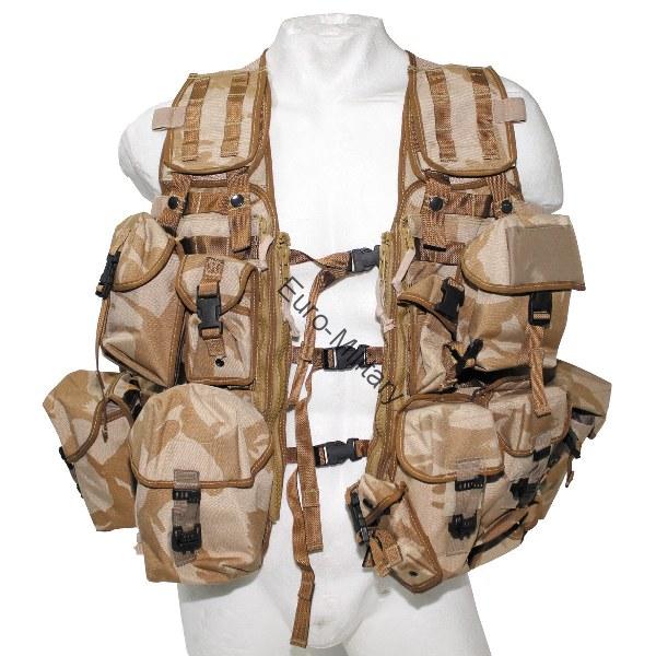 Original Modern British Army GB Desert DPM Camo Tactical Fully Pouches Vest