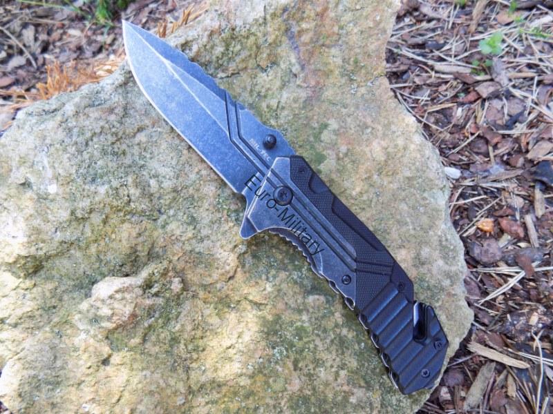 Tactical Outdoor Car Rescue Pocket Knife G10 Stone Washed w/ Clip - 3CR13 Steel
