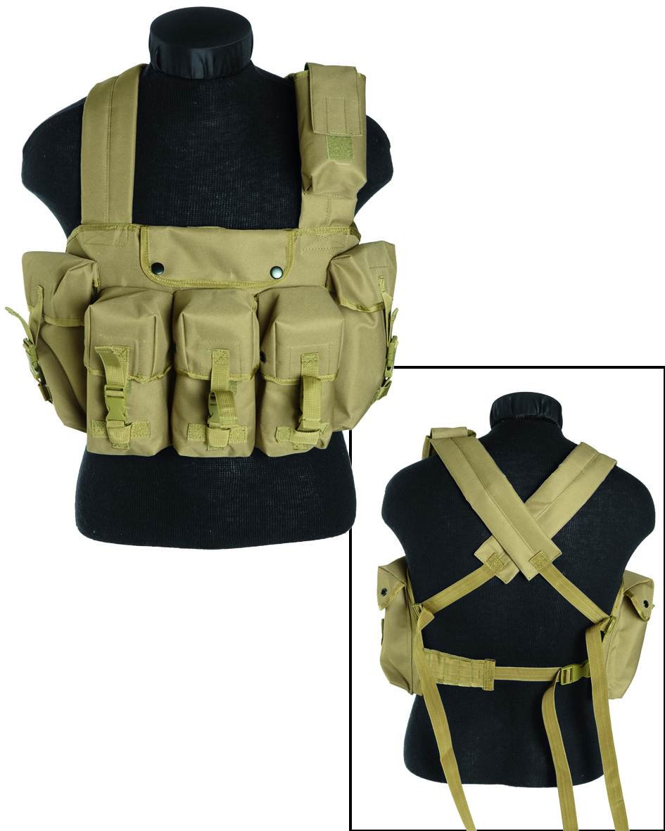 Tactical Army Chest Rig Vest - Coyote