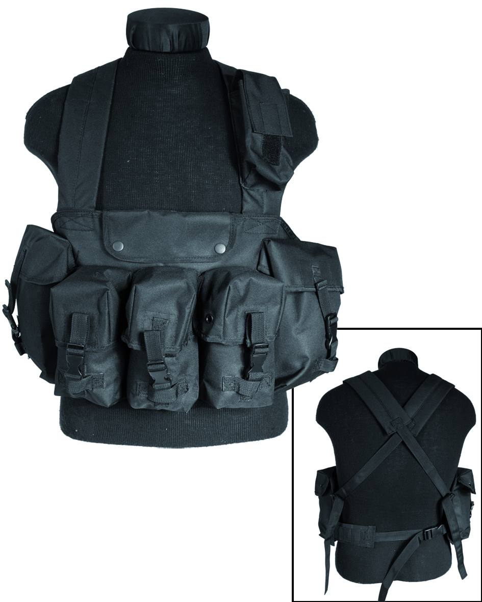 Tactical Army Chest Rig Vest - Black