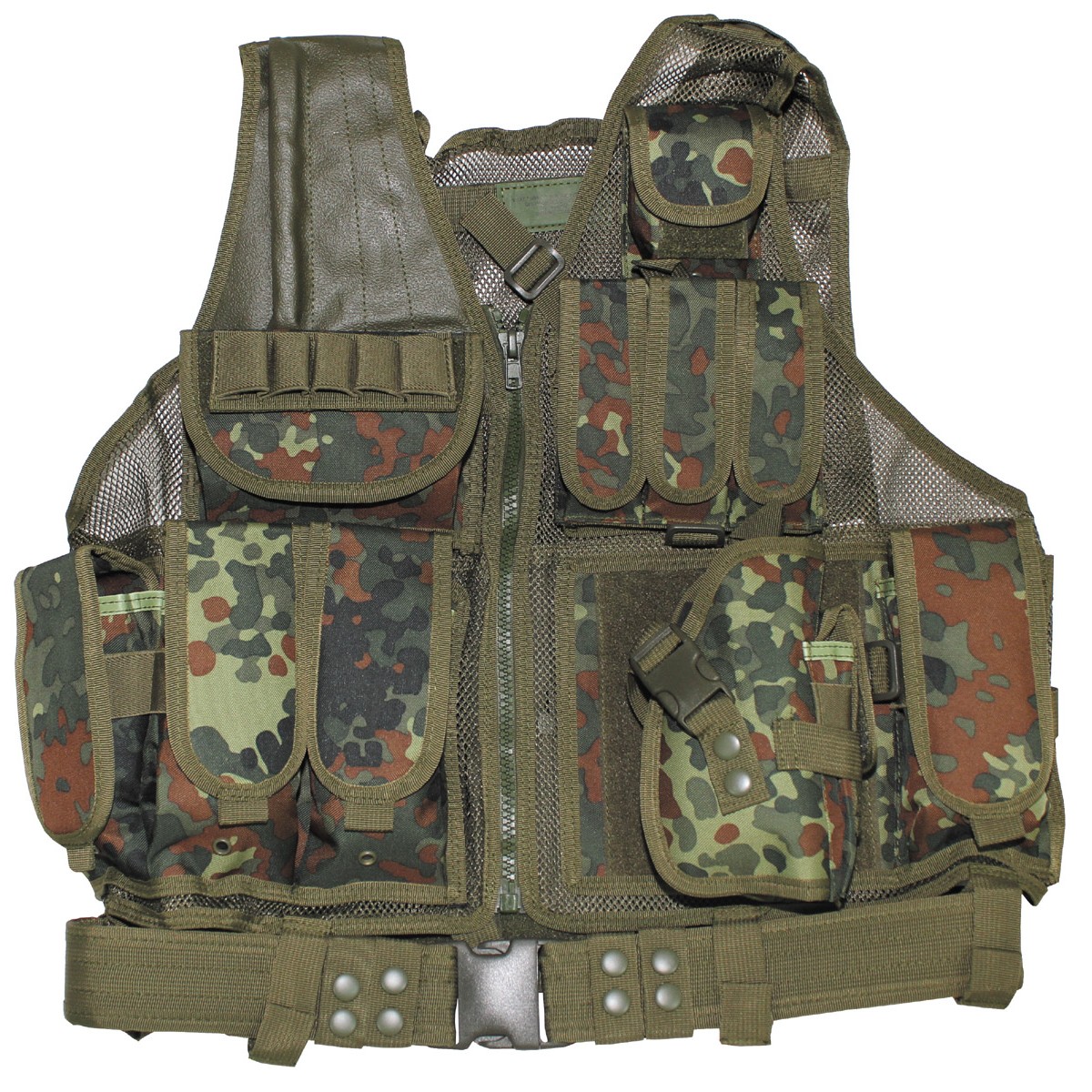 USMC Tactical Combat Assault Military Battle Vest with Belt - BW German Camo