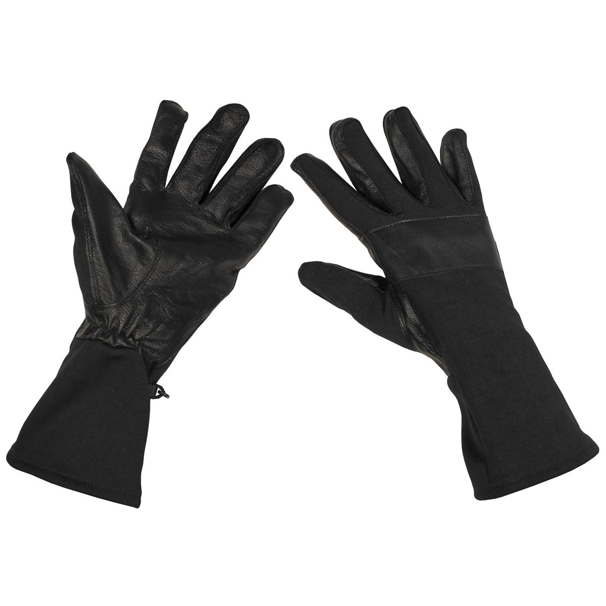 BW German Army Combat Gloves Long Gaiter Leather Trim - Black
