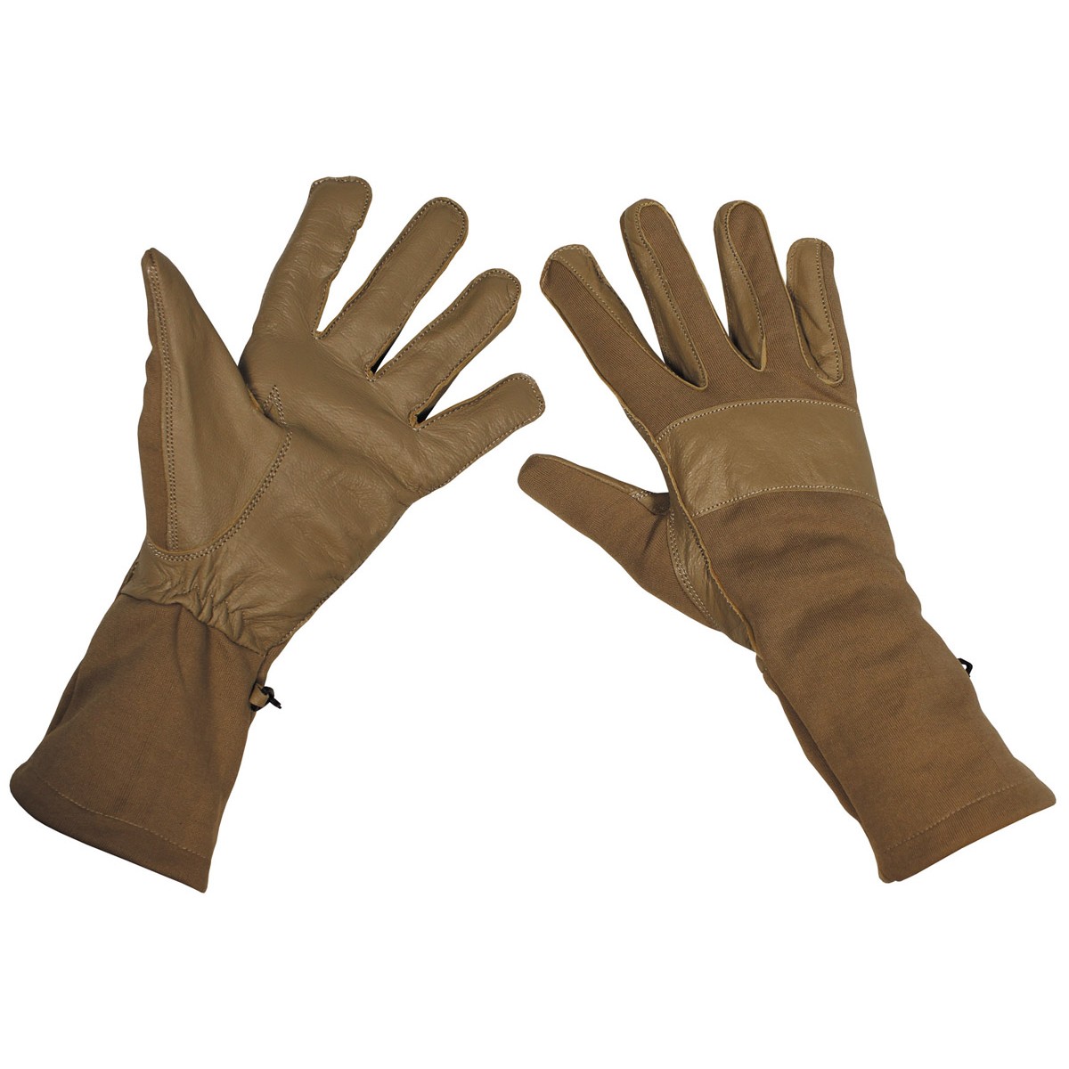 BW German Army Combat Gloves Long Gaiter Leather Trim - Coyote