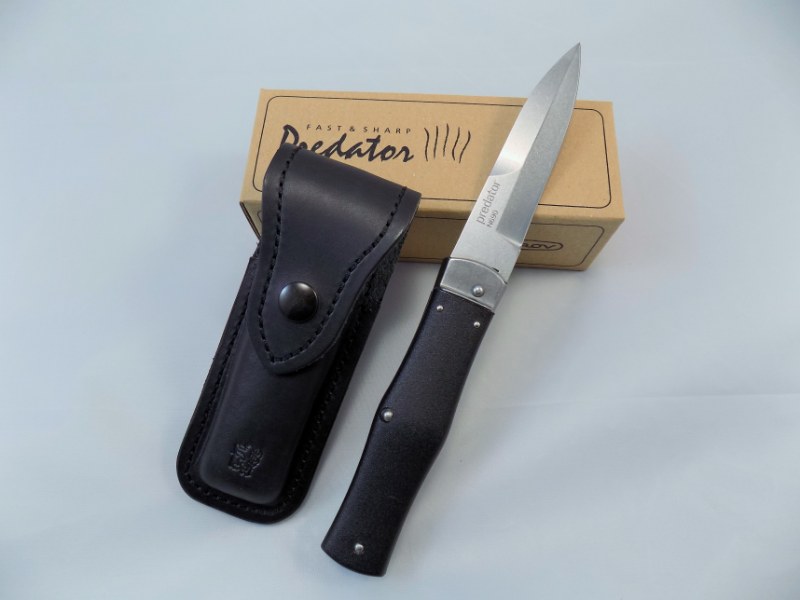 High Level Spring Folding Knife PREDATOR STONEWASH N690 - MIKOV