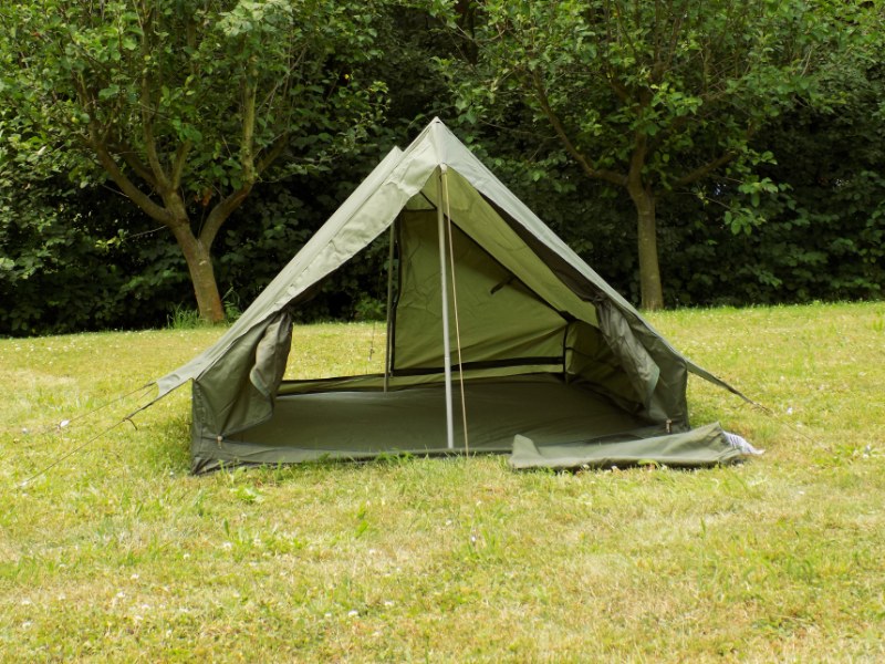 Original French Army 2 Mens Tent Shelter w/ Floor - New Unused - OD Green