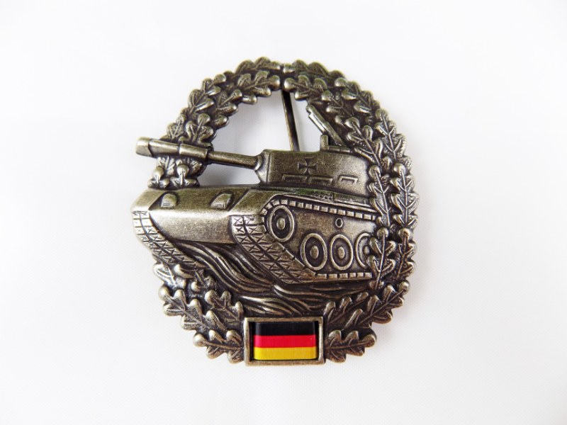 BW German Army Cap Beret Metal Badge Insignia "Panzertruppe" - Panzer Army