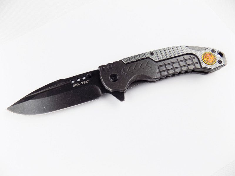 Tactical Outdoor Emergency StoneWashed Pocket Folding Knife - ′FIRE DEPT.′ Model