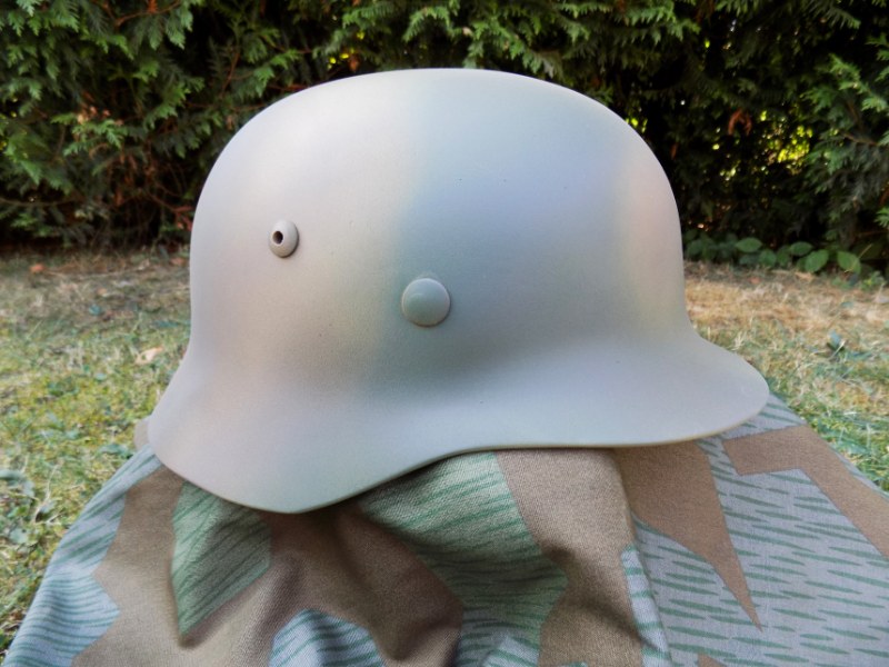 WW2 German Army WH,SS,LW 3 Colours Normandy D-DAY 1944 Camo M35 Helmet - Repro