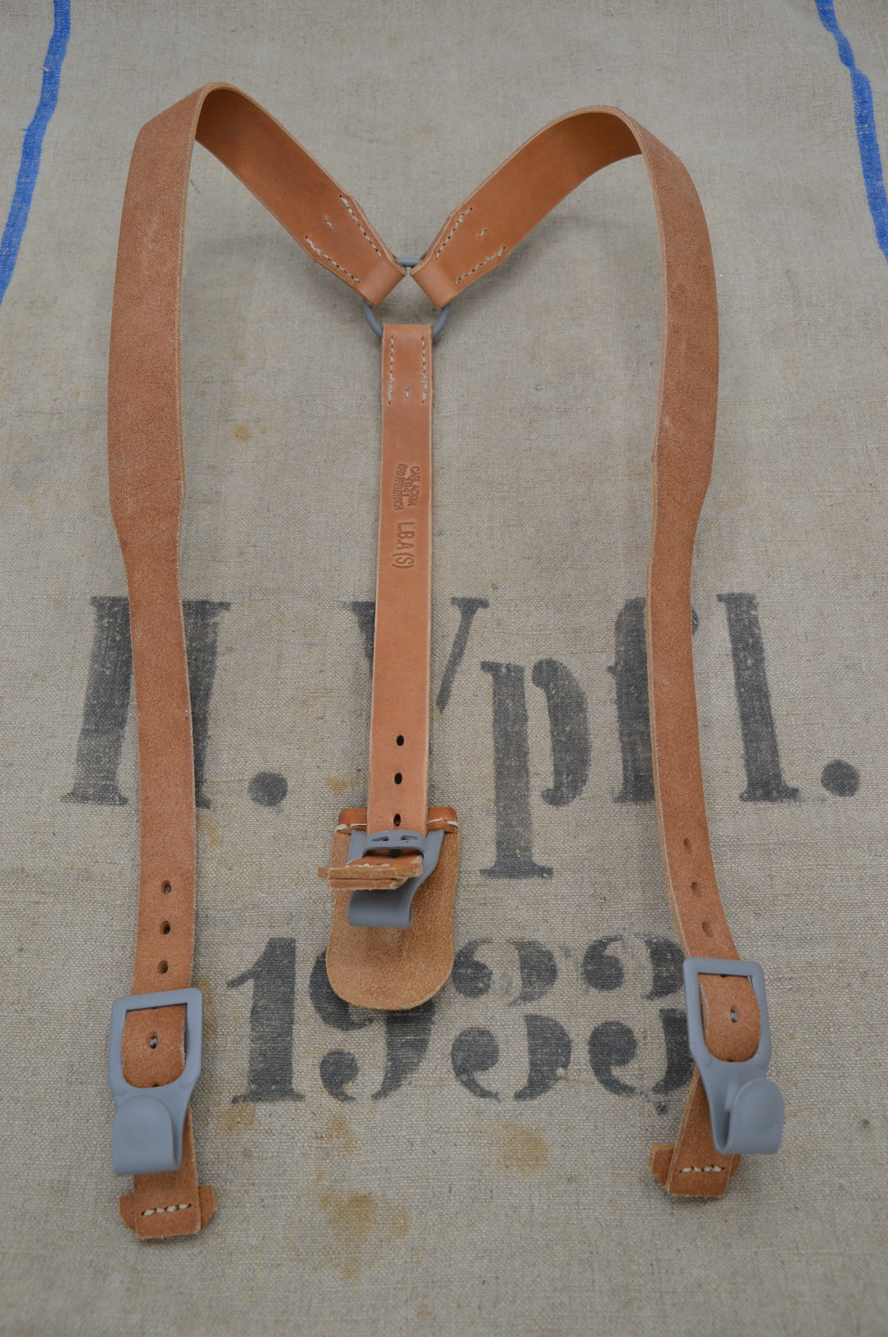 WW2 German Army Luftwaffe Premium Brown Patined Leather Y-STRAPS